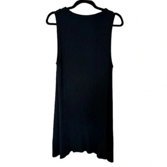 American Eagle Women’s Black Sleeveless Ribbed Dress with Keyhole Back Sz M GUC - Picture 1 of 9